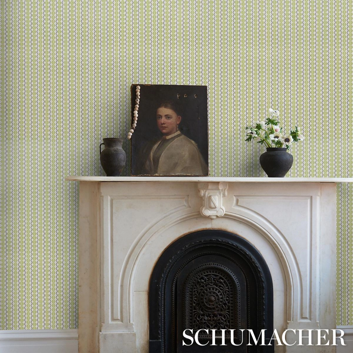 Schumacher Centipede Stripe Print Wallpaper
