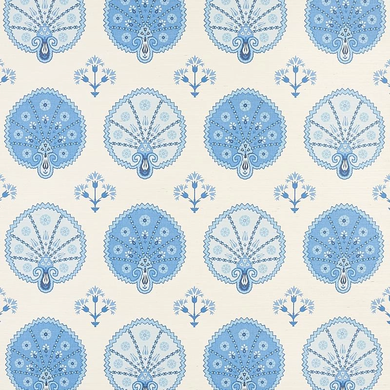 Schumacher Chamba Crown Sisal Wallpaper