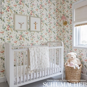 Schumacher Chickadee Floral Wallpaper 