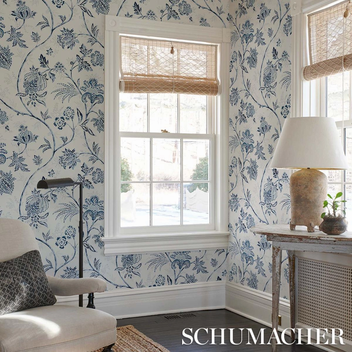 Schumacher Chinoiserie Vine Print Wallpaper 