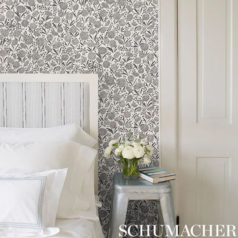 Schumacher Chrysanthemum Print Wallpaper 