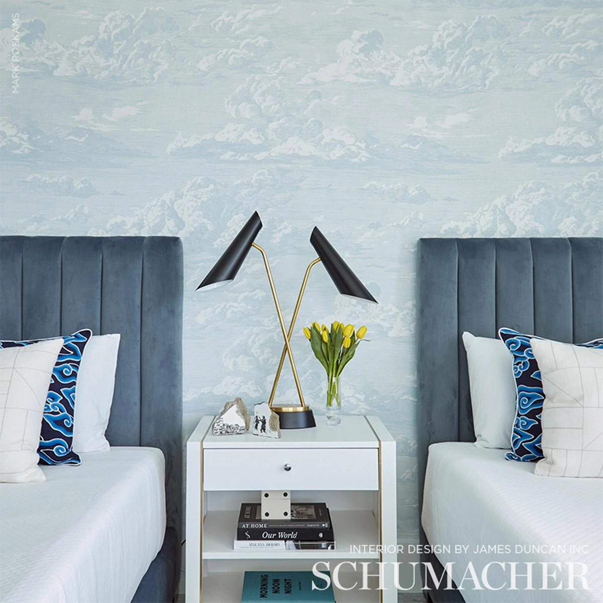 Schumacher Cloud Toile Wallpaper 