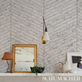 Schumacher Cork Herringbone Wallpaper 