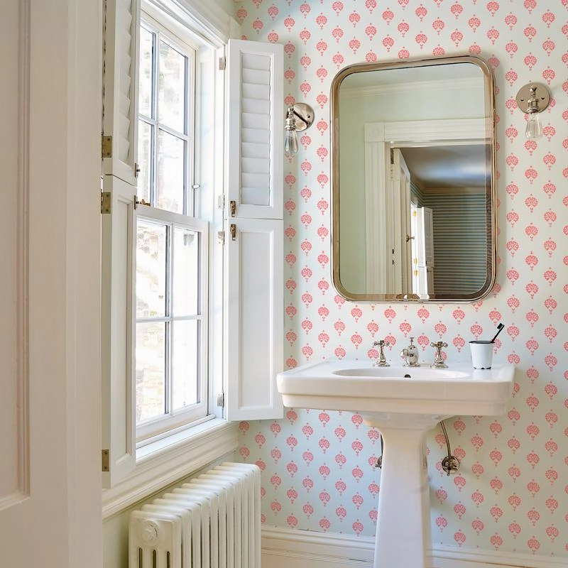 Schumacher Dahlia Hand Blocked Print Wallpaper 