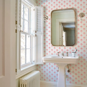 Schumacher Dahlia Hand Blocked Print Wallpaper 