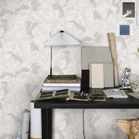 Schumacher Dancing Crane Wallpaper 
