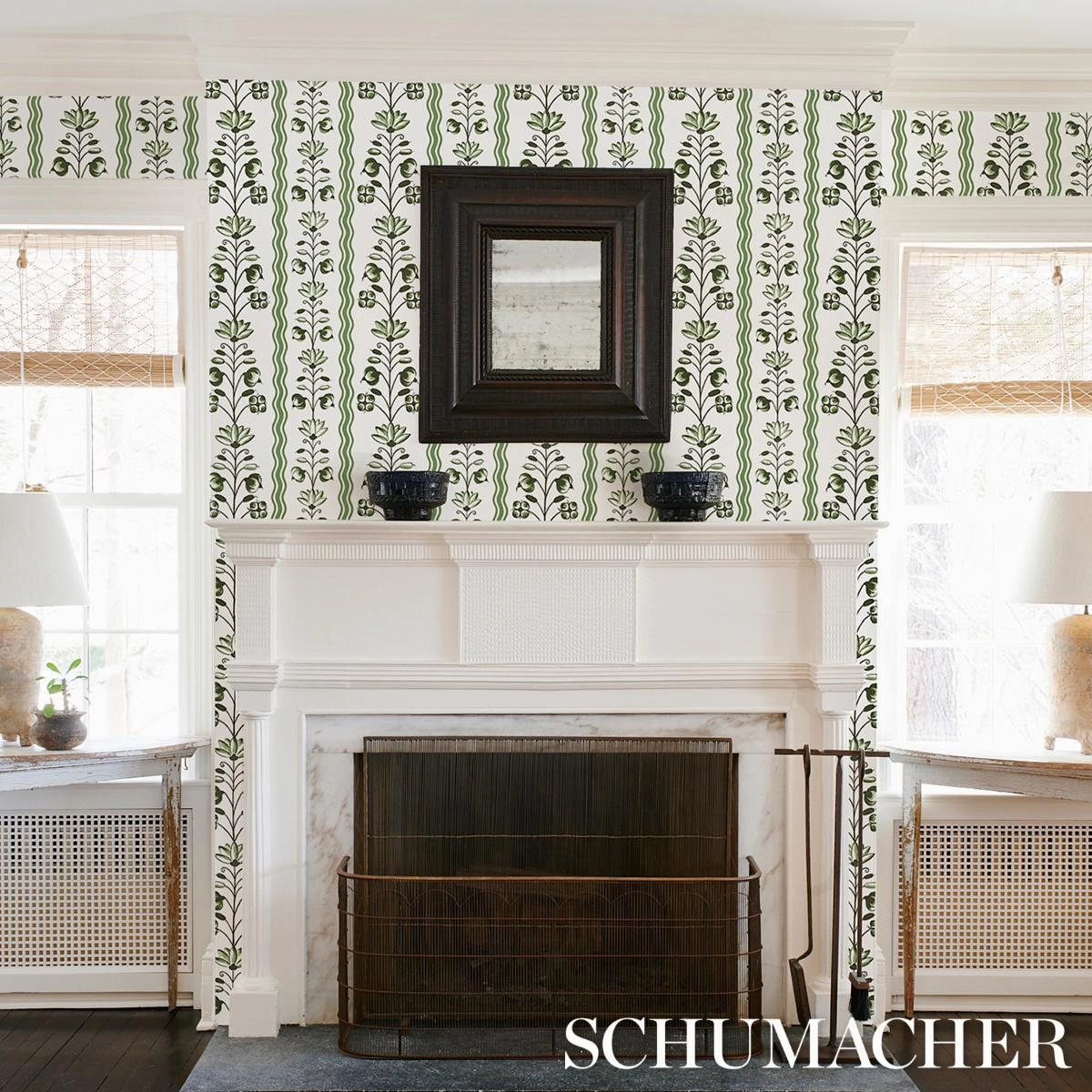 Schumacher Delft Waves Wallpaper