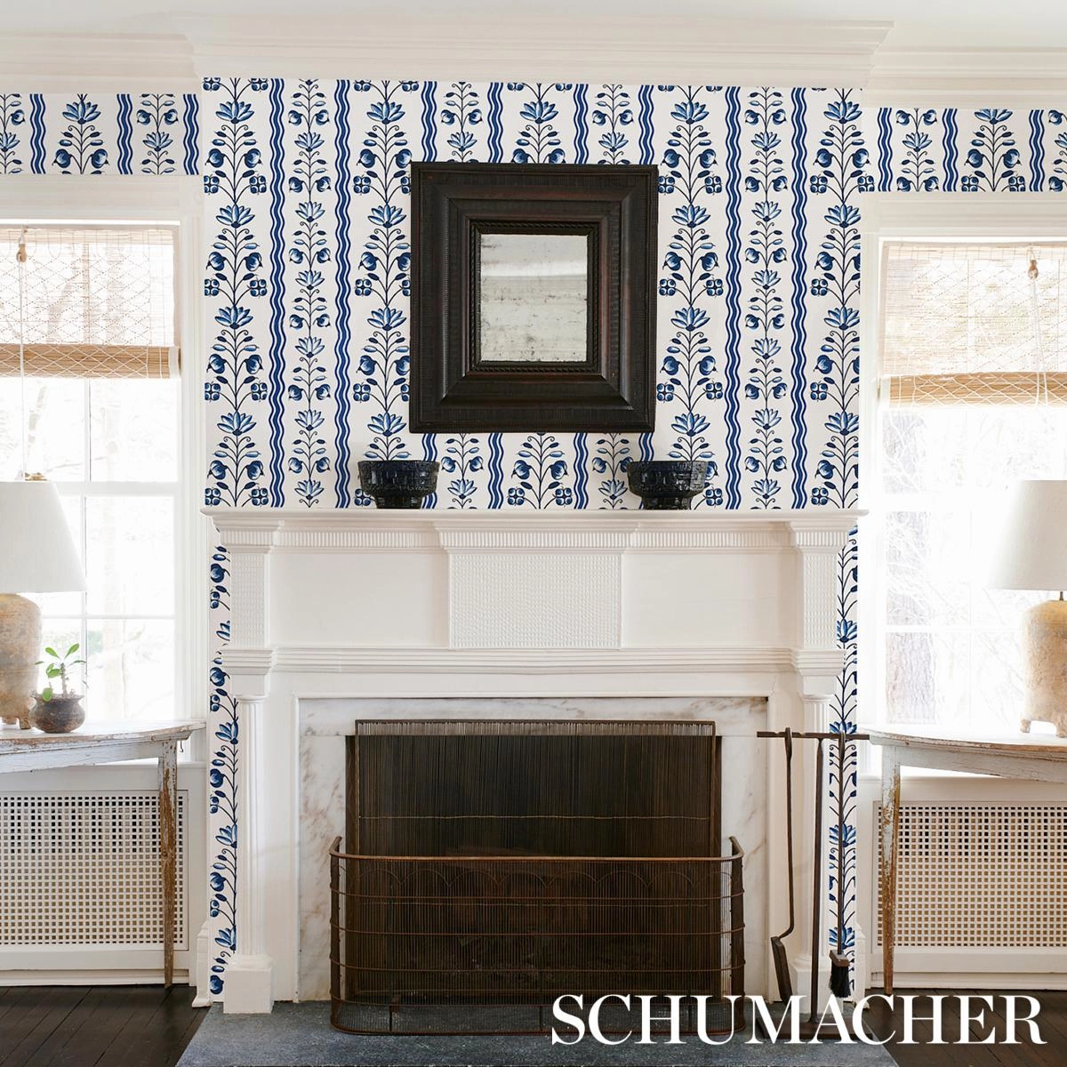 Schumacher Delft Waves Wallpaper
