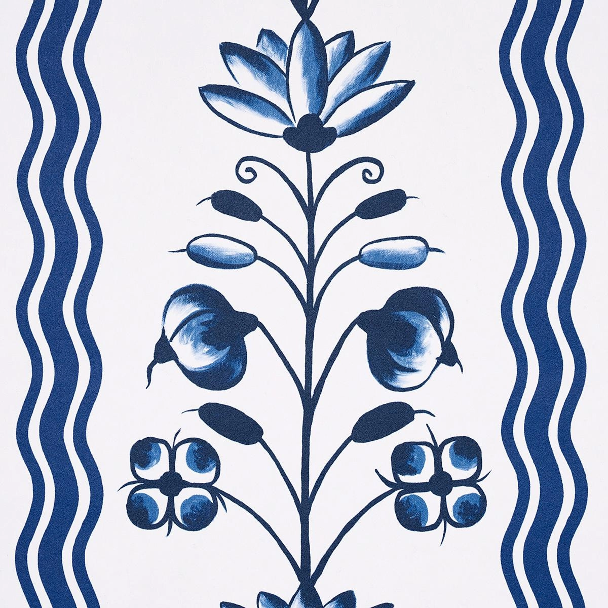 Schumacher Delft Waves Wallpaper