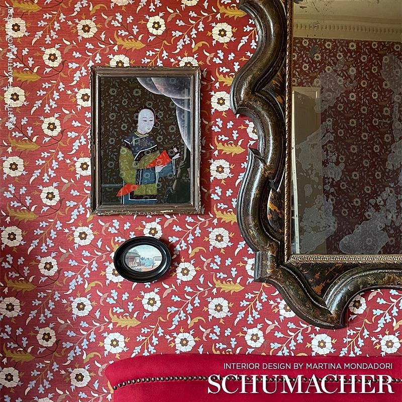 Schumacher Floralia Sisal Wallpaper 