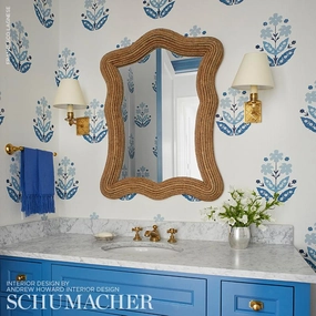 Schumacher Floweret Paperweave Wallpaper 