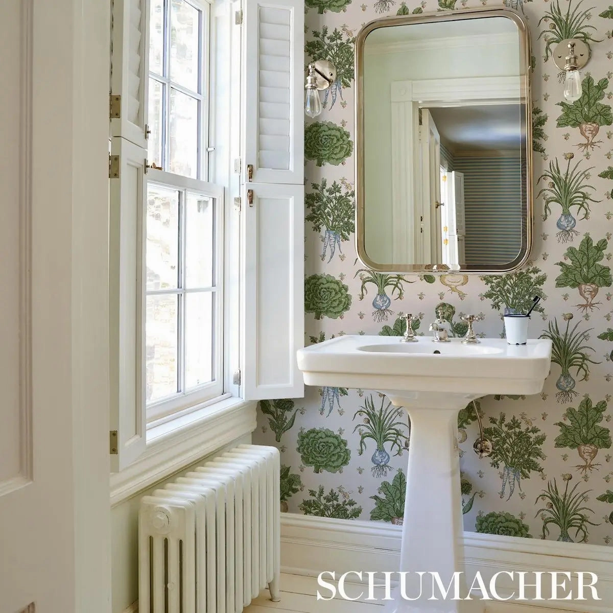 Schumacher Green Grocer Wallpaper