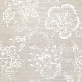Schumacher Hothouse Flowers Sisal Wallpaper 