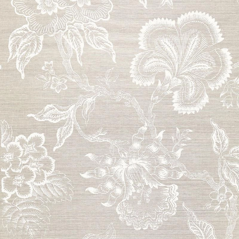 Schumacher Hothouse Flowers Sisal Wallpaper 