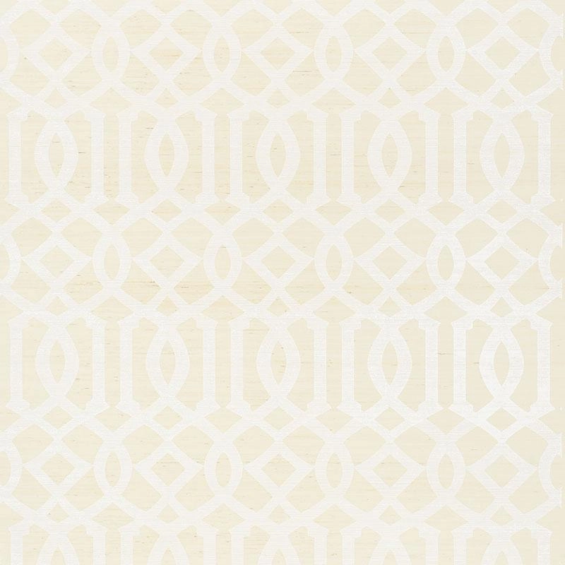 Schumacher Imperial Trellis Sisal Wallpaper 