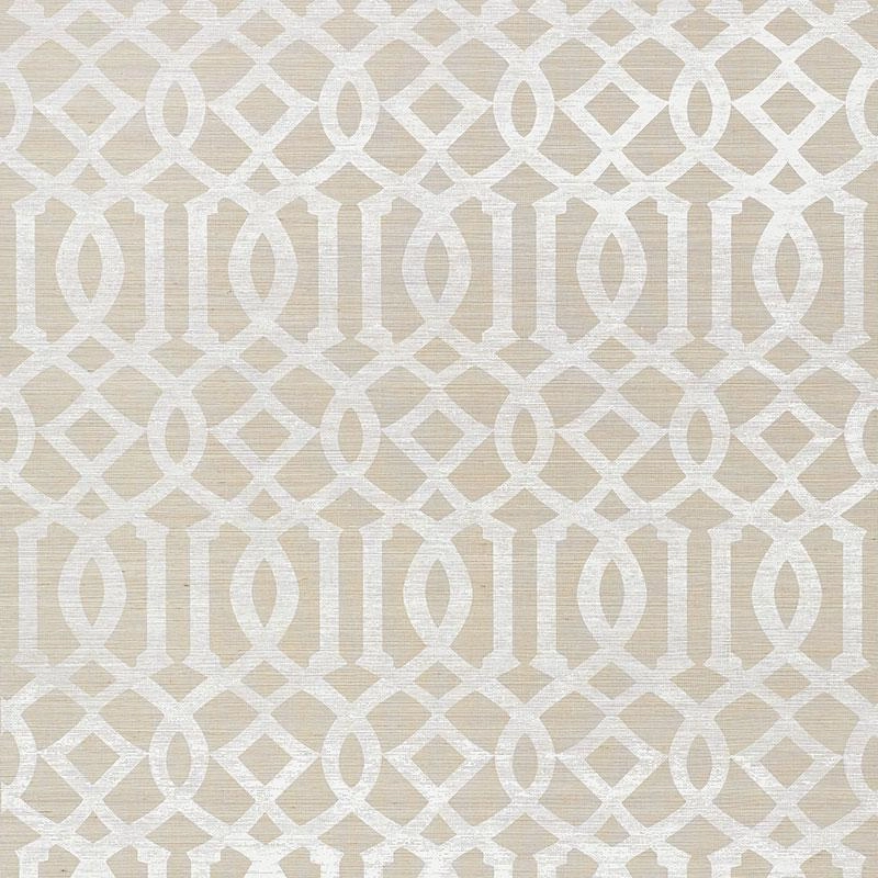 Schumacher Imperial Trellis Sisal Wallpaper