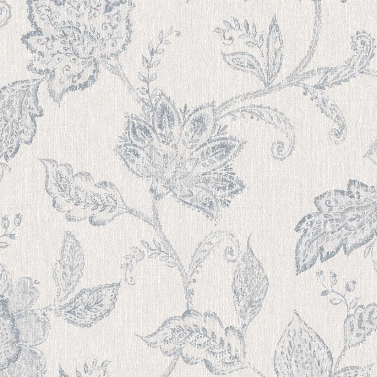 Schumacher Indigo Bloom Wallpaper 