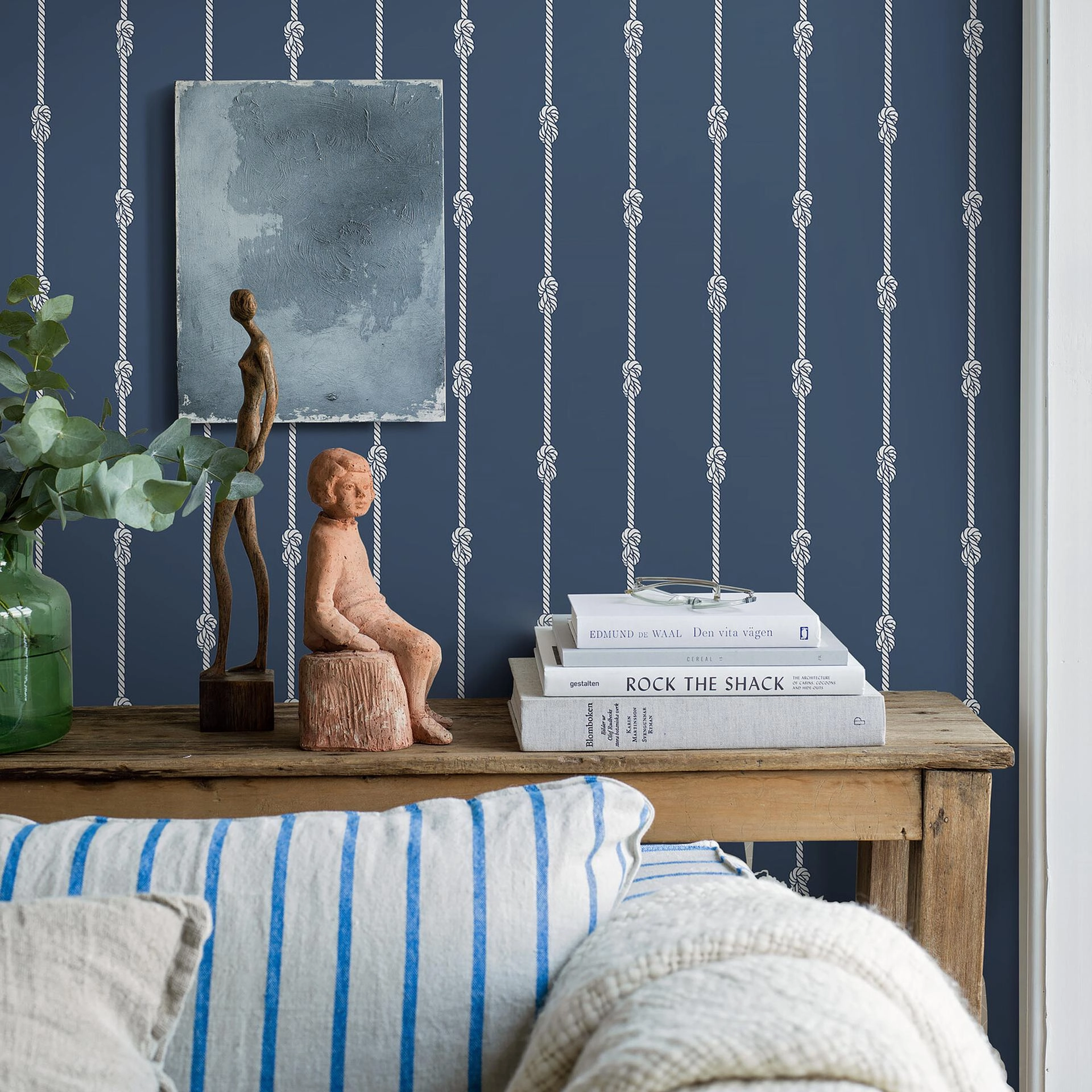 Schumacher Knot Stripe Wallpaper 