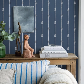 Schumacher Knot Stripe Wallpaper 