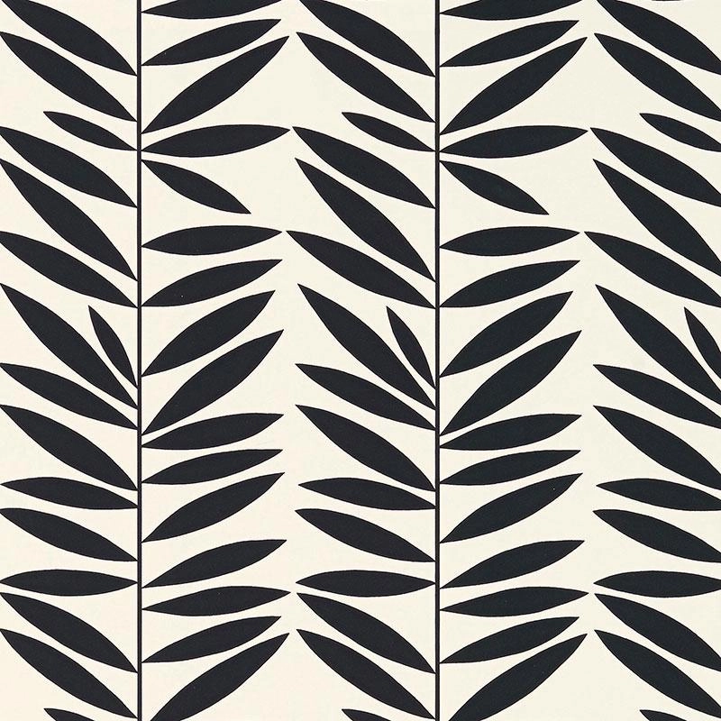 Schumacher Leaf Stripe Wallpaper