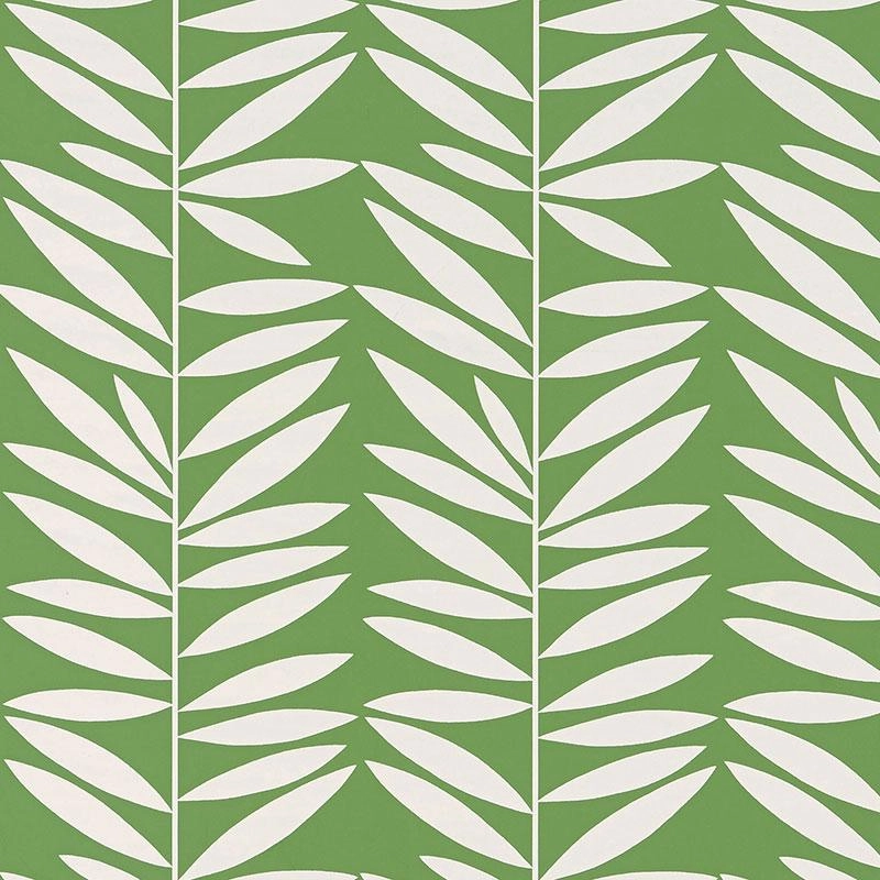 Schumacher Leaf Stripe Wallpaper