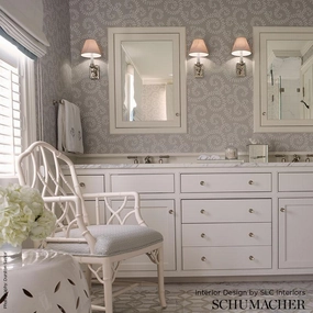 Schumacher Leafy Scroll Wallpaper 