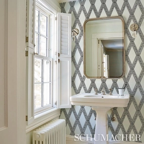 Schumacher Les Losanges Toile Wallpaper 