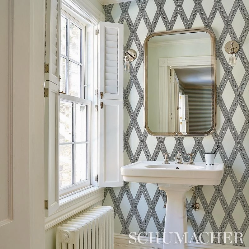 Schumacher Les Losanges Toile Wallpaper 