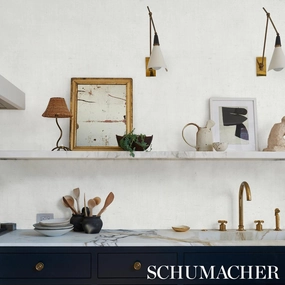 Schumacher Linen Bark Wallpaper 