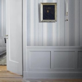 Schumacher Linen Stripe Wallpaper 