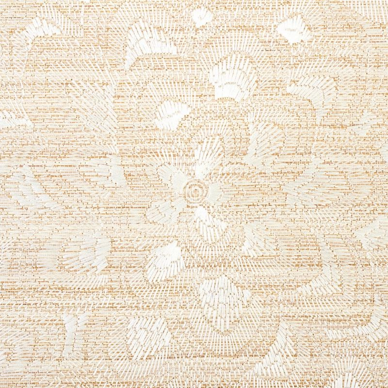 Schumacher Lotus Embroidery Sisal Wallpaper