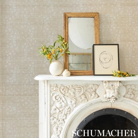 Schumacher Lotus Embroidery Sisal Wallpaper 
