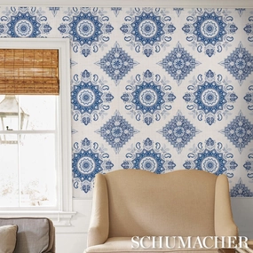 Schumacher Montecito Medallion Wallpaper 