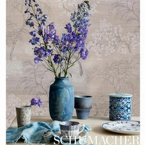 Schumacher Mori Hemp Shimmer Wallpaper 