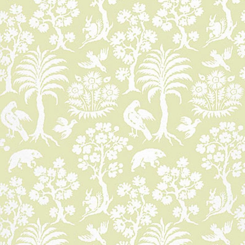 Schumacher Palm Damask Wallpaper