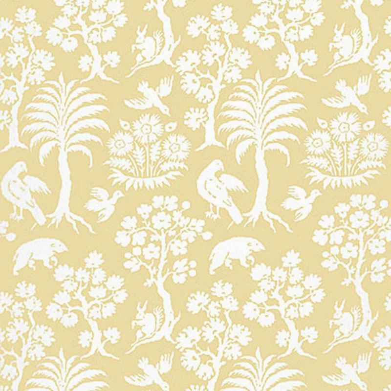 Schumacher Palm Damask Wallpaper 