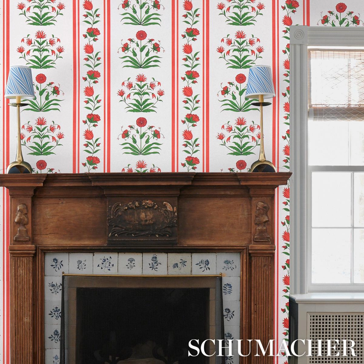 Schumacher Poppy Stripes Wallpaper 