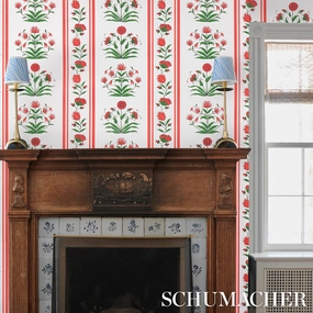 Schumacher Poppy Stripes Wallpaper 