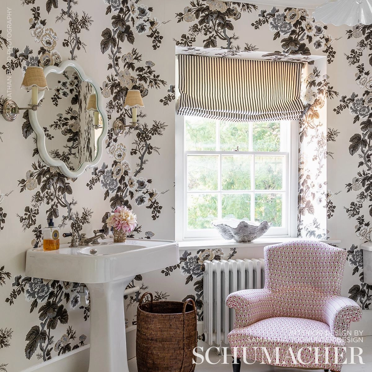 Schumacher Pyne Hollyhock Wallpaper 