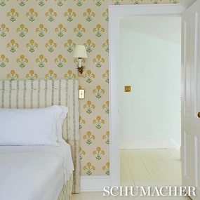 Schumacher Saranda Flower Sisal Wallpaper 
