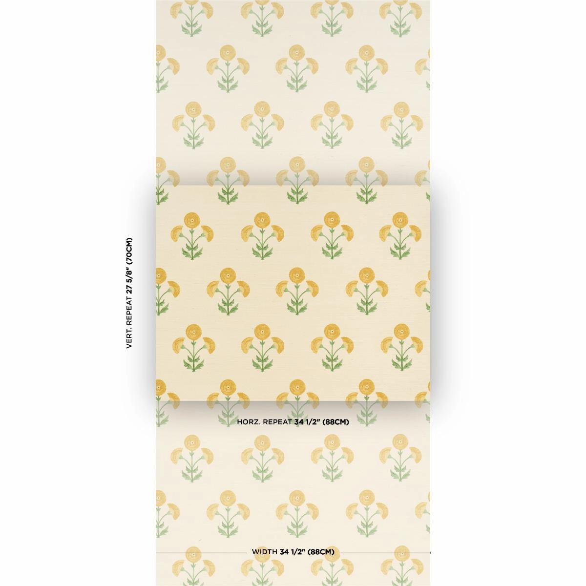 Schumacher Saranda Flower Sisal Wallpaper