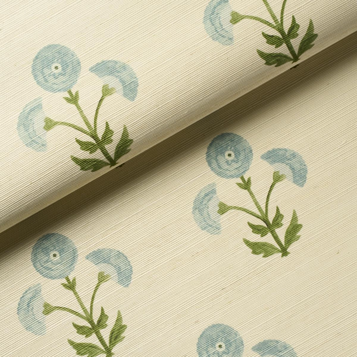 Schumacher Saranda Flower Sisal Wallpaper