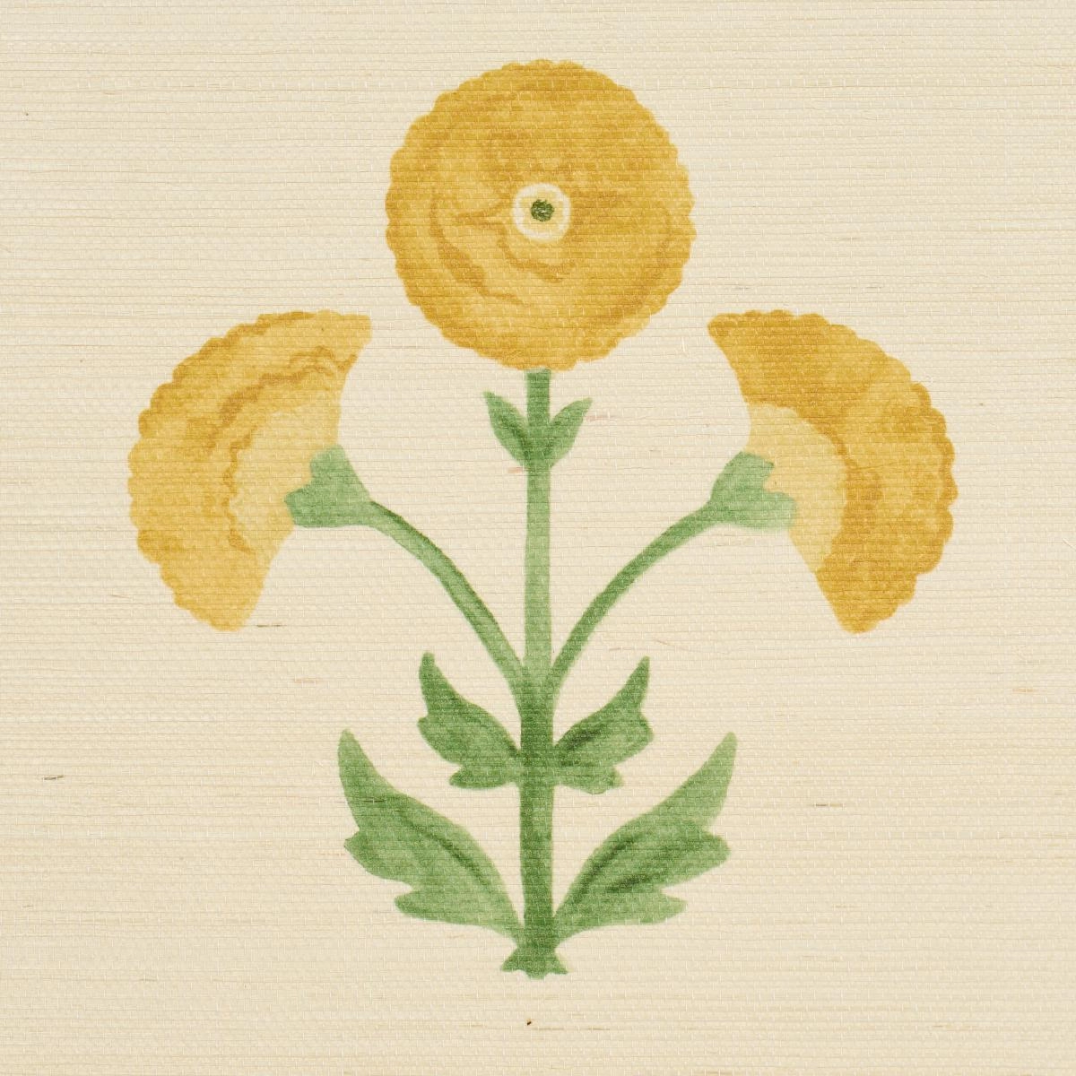 Schumacher Saranda Flower Sisal Wallpaper