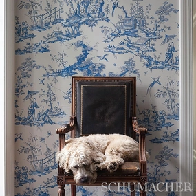 Schumacher Shengyou Toile Wallpaper 