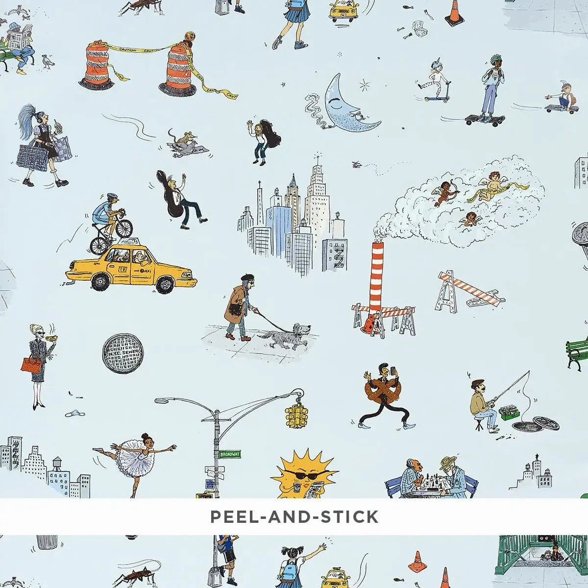 Schumacher Street Scenes Peel & Stick Wallpaper