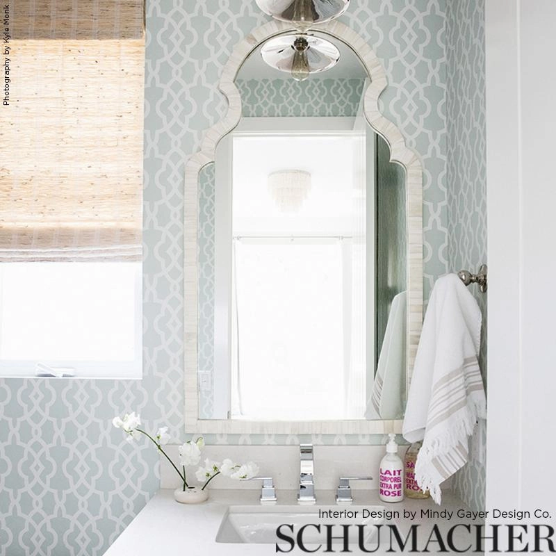 Schumacher Summer Palace Fret Wallpaper 