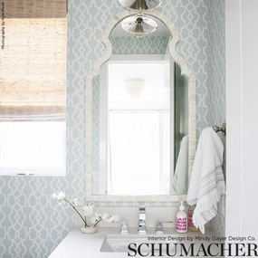 Schumacher Summer Palace Fret Wallpaper 