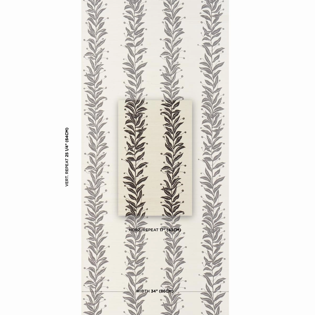 Schumacher Tendril Stripe Sisal Wallpaper