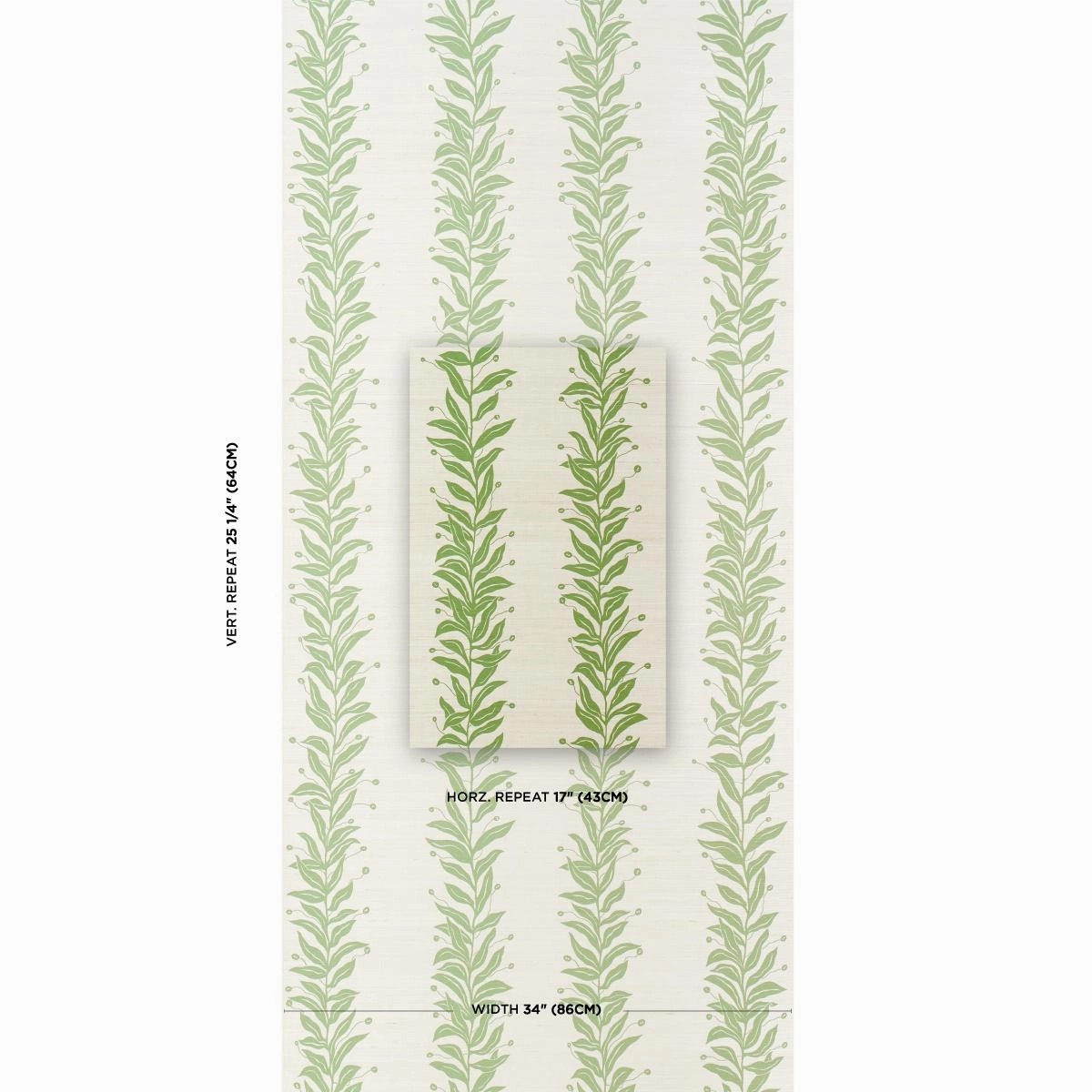 Schumacher Tendril Stripe Sisal Wallpaper