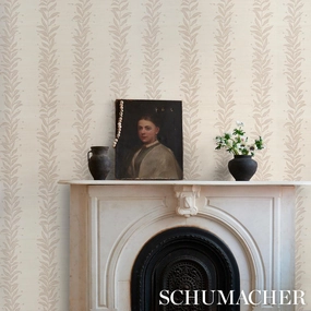 Schumacher Tendril Stripe Sisal Wallpaper 